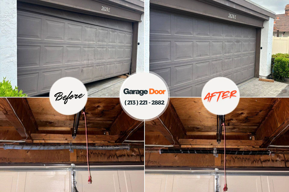 Before and after: garage door repair Birch Run, MI
